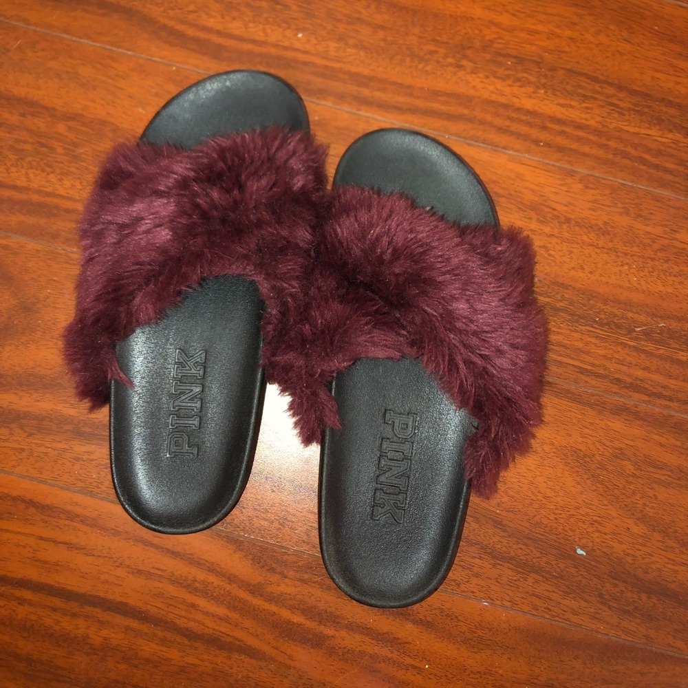 Fluffy Slides Victoria Secret PINK
